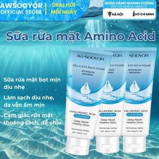AWSOOYOR Sữa rửa mặt Amino Acid 60g làm sạch da,hỗ trợ làm giảm dầu thừa, dưỡng ẩm nhẹ cho da, thích hợp cho cả nam & nữ