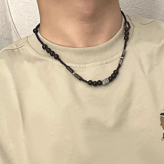 SNUOFO - Dây chuyền hạt cườm kiểu Trung Quốc mới phong cách cổ điển dây đeo quai hàm phụ kiện unisex
