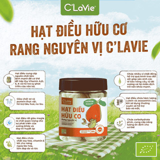 Hạt điều hữu cơ C'Lavie hàng loại 1 hạt to, thơm làm sữa hạt, ăn trực tiếp, làm bánh