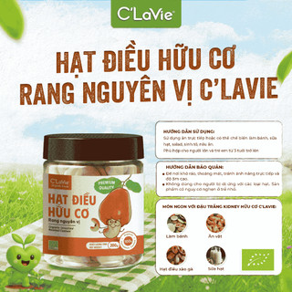 Hạt điều hữu cơ C'Lavie hàng loại 1 hạt to, thơm làm sữa hạt, ăn trực tiếp, làm bánh