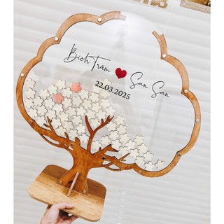 Tranh Rót Cát Ký Tên Hình Cây – Decor Wedding