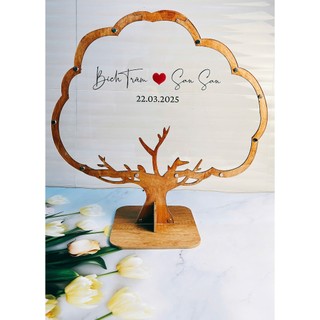 Tranh Rót Cát Ký Tên Hình Cây – Decor Wedding