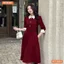 Đầm thiết kế BEMINE cổ đức dáng A xòe tay lửng đính cúc phù hợp đi làm, đi chơi-MT9804