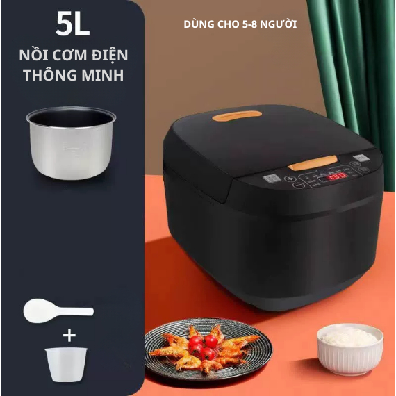 Nồi Cơm Điện 5 Lít Đa Năng – Chống Dính, Nấu Nhanh, Dung Tích Lớn 220V