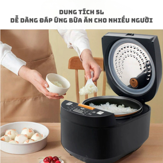 Nồi Cơm Điện 5 Lít Đa Năng – Chống Dính, Nấu Nhanh, Dung Tích Lớn 220V