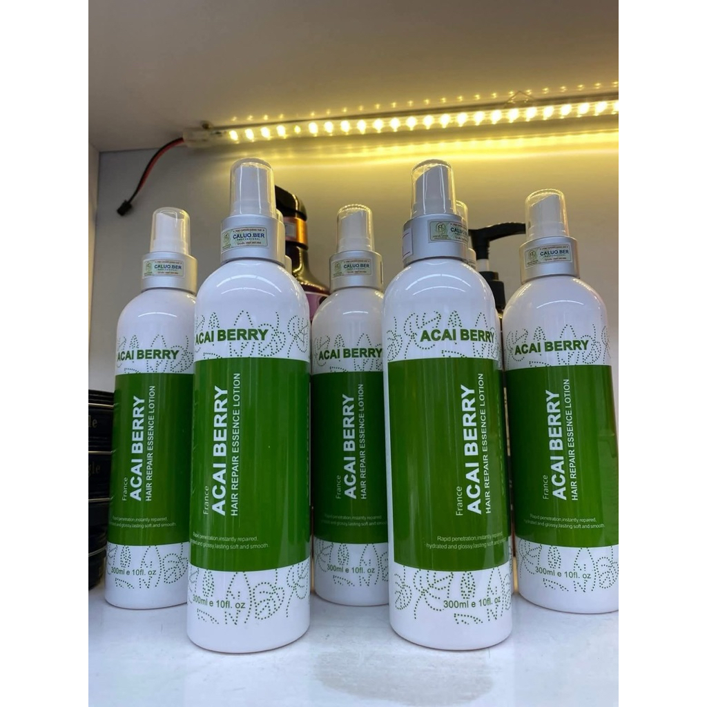 Combo 3 chai Xịt dưỡng phục hồi tóc hư tổn nặng  Acai Berry Hair Repair Essence Lotion 300ml ( Pháp )