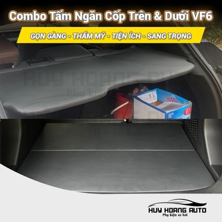 Combo Tấm Ngăn Cốp Trên và Dưới Cho Xe Vinfast VF6 Giúp Tăng Thêm Không Gian Chứa Đồ và Thẩm Mỹ Cao