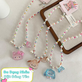 Vòng Cổ Ngọc Trai Kuromi, Kitty,Thỏ Hồng,Pony Cho Bé Gái, Mặt Charm Lấp Lánh Đáng Yêu - Phụ Kiện Thời Trang Dễ Thương