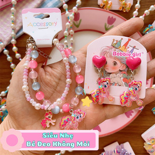 Vòng Cổ Ngọc Trai Kuromi, Kitty,Thỏ Hồng,Pony Cho Bé Gái, Mặt Charm Lấp Lánh Đáng Yêu - Phụ Kiện Thời Trang Dễ Thương