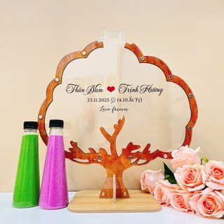 Tranh Rót Cát Ký Tên Hình Cây – Decor Wedding