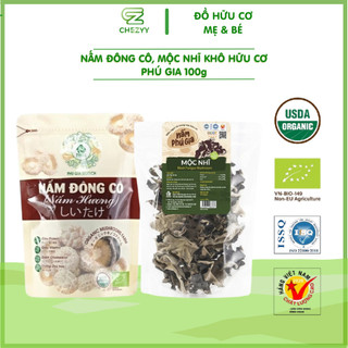 Nấm Hương, Mộc Nhĩ khô Hữu Cơ Phú Gia 100g