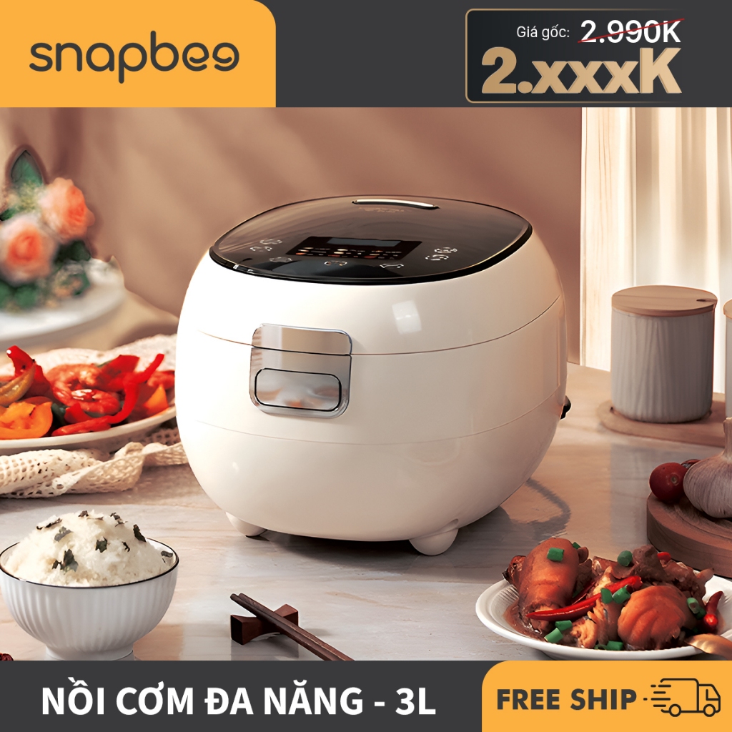 Nồi Cơm Điện Snapbee RC3000 Pro 3L, Lòng Nồi Niêu Tụ Nhiệt, Cơm Mềm Dẻo ...