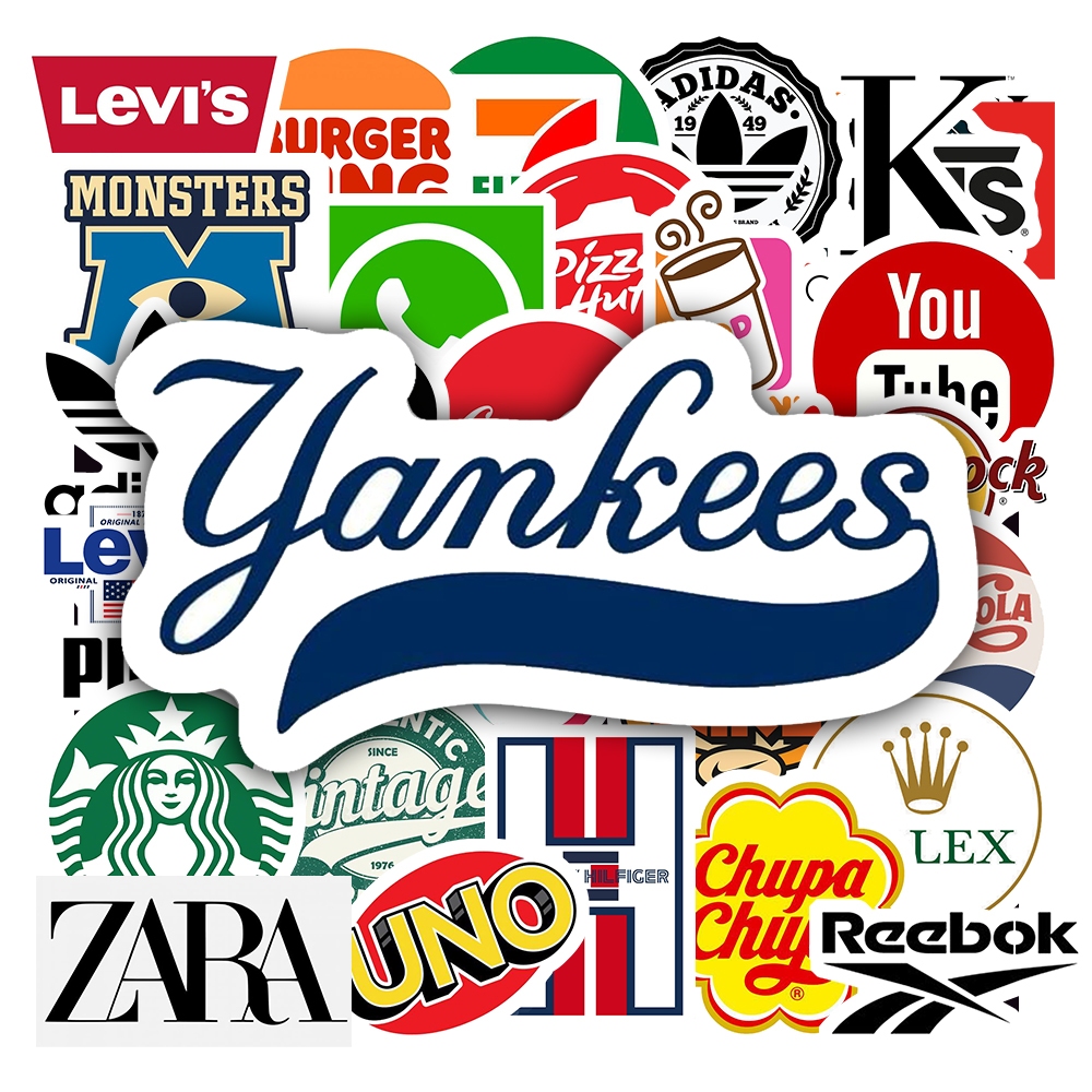 Set 50 Miếng Dán Graffiti Brand Logo Hình Dán Thương Hiệu Chống Thấm Nước Trang Trí Mũ Bảo Hiểm
