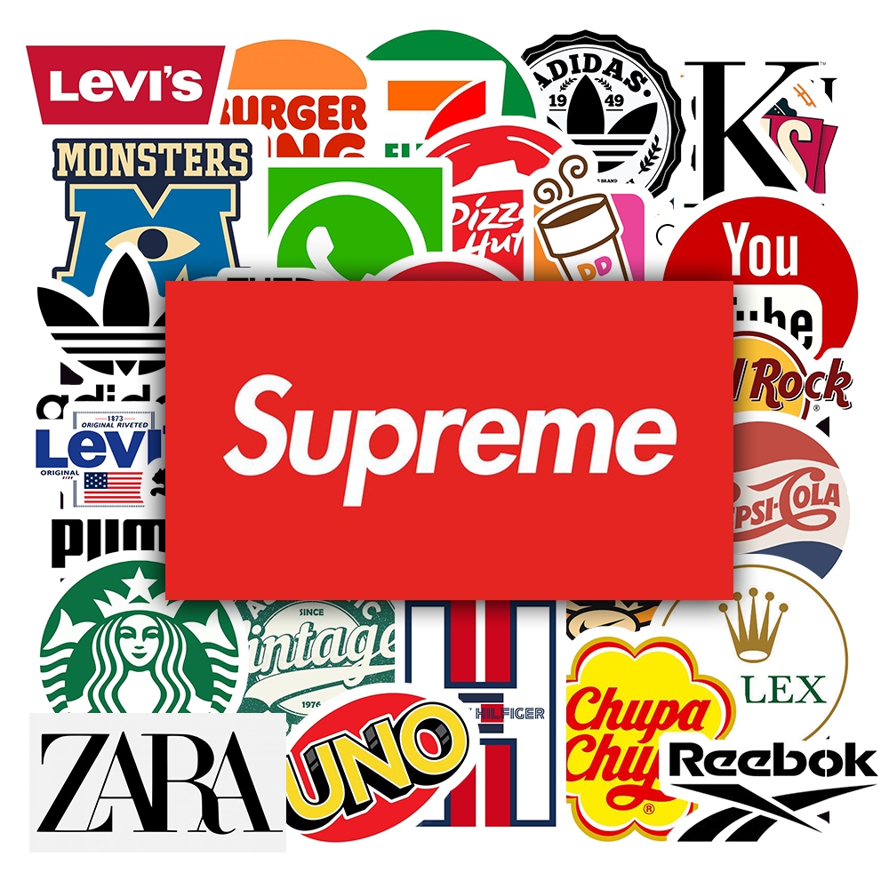 Set 50 Miếng Dán Graffiti Brand Logo Hình Dán Thương Hiệu Chống Thấm Nước Trang Trí Mũ Bảo Hiểm