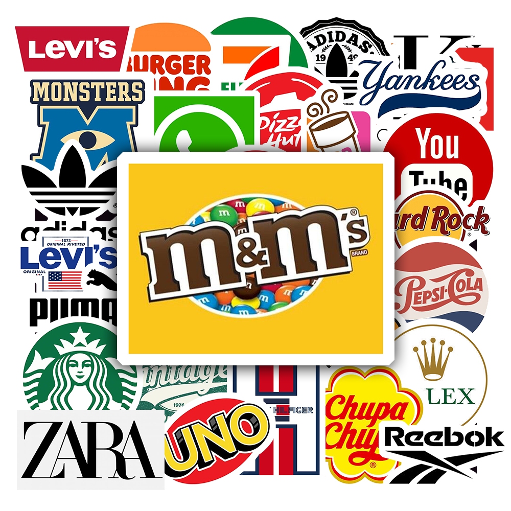 Set 50 Miếng Dán Graffiti Brand Logo Hình Dán Thương Hiệu Chống Thấm Nước Trang Trí Mũ Bảo Hiểm