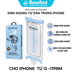Kính Cường Lực Khung Tự Dán Trong Basefast Kèm Con Lăn Trợ Dán Cao Cấp