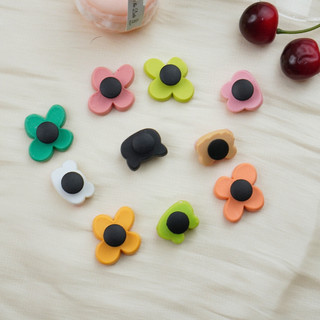 Bộ 10 Sticker, Charm 3D chủ đề Hoa muôn thú nhựa cứng gắn Dép Sục, Cá sấu JB-419 Mita
