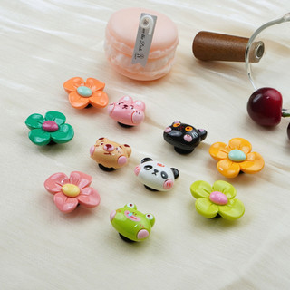 Bộ 10 Sticker, Charm 3D chủ đề Hoa muôn thú nhựa cứng gắn Dép Sục, Cá sấu JB-419 Mita