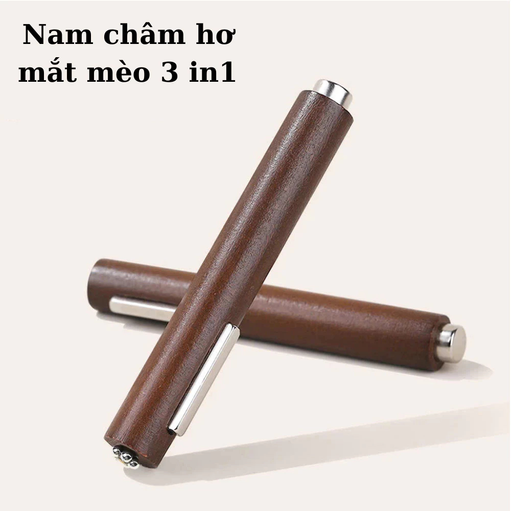 Nam Châm Cán Gỗ Hơ Mắt Mèo 3in1 Đa Năng – Tạo Hiệu Ứng Mắt Mèo, Hút Từ Mạnh, Dễ Dùng Cho Thợ Nail