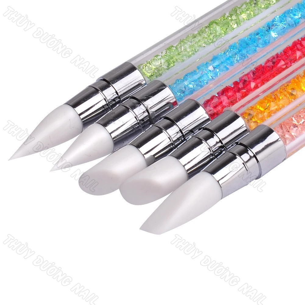 Bút Silicon Cán Đá 2 Đầu Làm Nail – Nặn Hoa, Dặm Foil, Dặm Sticker, Đầu Mềm Dễ Dùng Cho Thợ Nail Chuyên Nghiệp