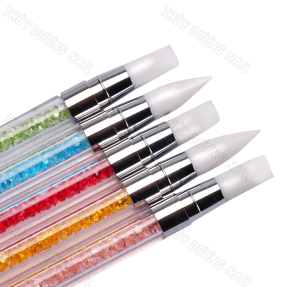 Bút Silicon Cán Đá 2 Đầu Làm Nail – Nặn Hoa, Dặm Foil, Dặm Sticker, Đầu Mềm Dễ Dùng Cho Thợ Nail Chuyên Nghiệp