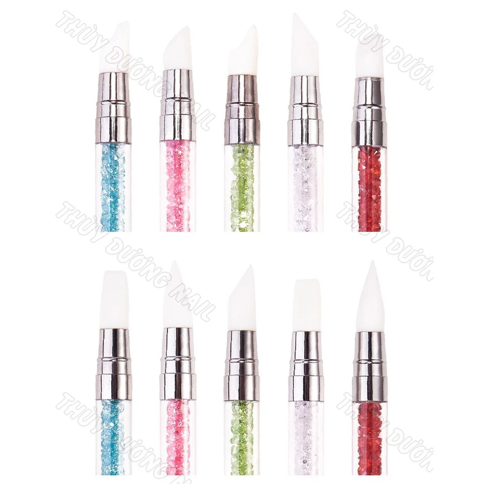 Bút Silicon Cán Đá 2 Đầu Làm Nail – Nặn Hoa, Dặm Foil, Dặm Sticker, Đầu Mềm Dễ Dùng Cho Thợ Nail Chuyên Nghiệp