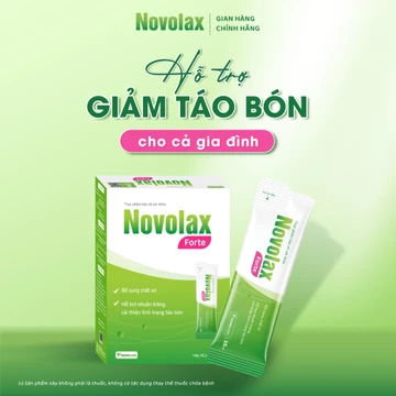 TPBVSK Chất xơ hòa tan Novocare Novolax Forte, hỗ trợ nhuận tràng, hỗ trợ cải thiện táo bón cho cả gia đình