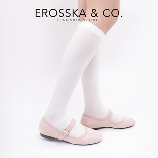 [EROSSKA] Giày lười nữ, giày ballet core mũi tròn, quai ngang thời trang cao 1cm - EL090