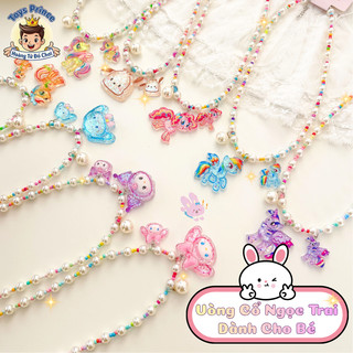 Vòng Cổ Ngọc Trai Kuromi, Kitty,Thỏ Hồng,Pony Cho Bé Gái, Mặt Charm Lấp Lánh Đáng Yêu - Phụ Kiện Thời Trang Dễ Thương