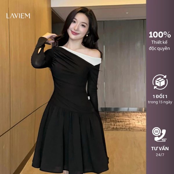 LAVIEM - Váy dáng chữ A xòe cut out lệch vai - Riva Dress