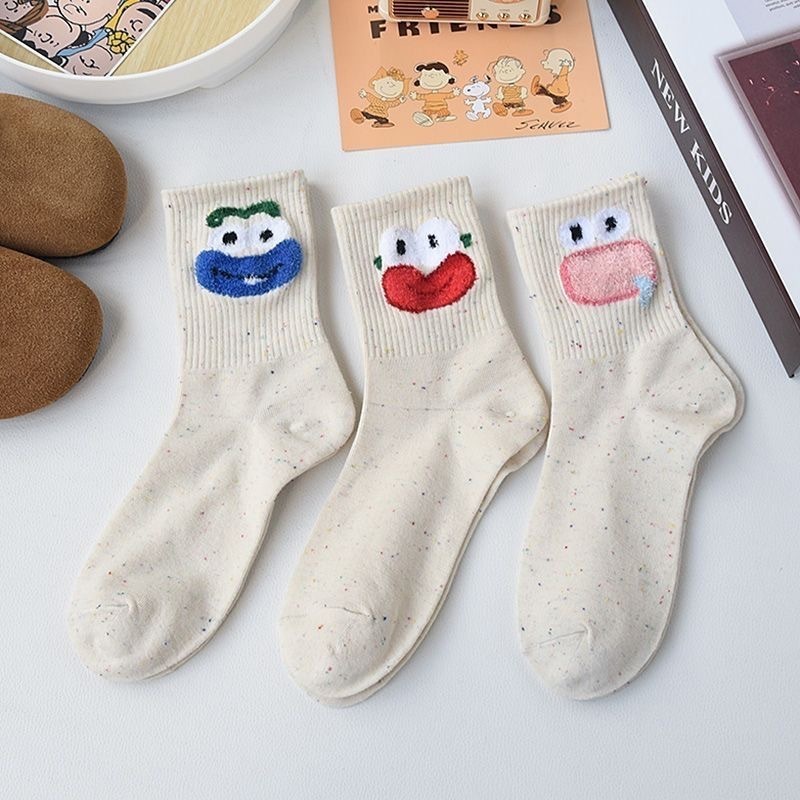 Set 10 đôi tất muối tiêu hoạ tiết hình mặt cười TT08