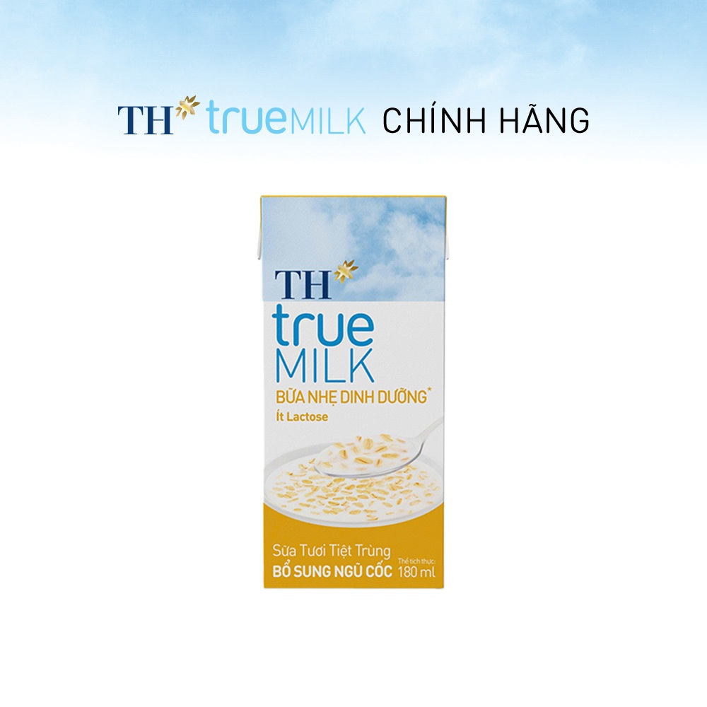 Thùng 48 hộp sữa tươi tiệt trùng TH true MILK LIGHT MEAL bổ sung ngũ cốc 180ml (48H)