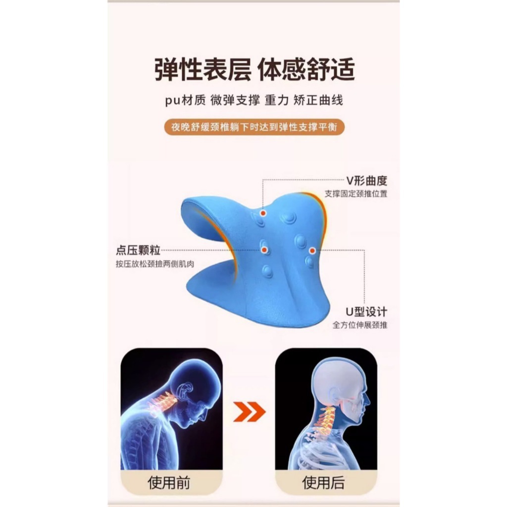 Gối hình chữ C massage bấm Huyệt cổ, chỉnh sửa tư thế cho đau vai và cổ,Giãn Cơ, Giảm Đau Mỏi, Thư Giãn Cột Sống Tại Nhà