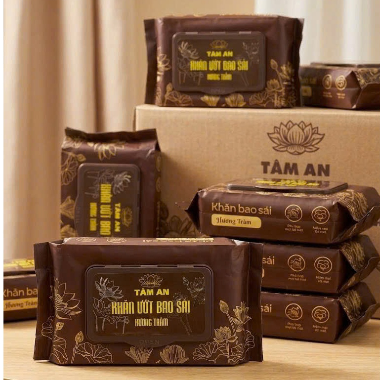 [Top Value] Thùng 10 Gói Khăn Ướt Bao Sái Ban Thờ Phúc An - Khăn Ướt Lau Ban Thờ Hương Thơm Tự Nhiên