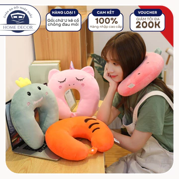 Gối chữ U kê cổ chống đau mỏi vai gáy, gối chữ u kê cổ đi du lịch, gối ngủ văn phòng