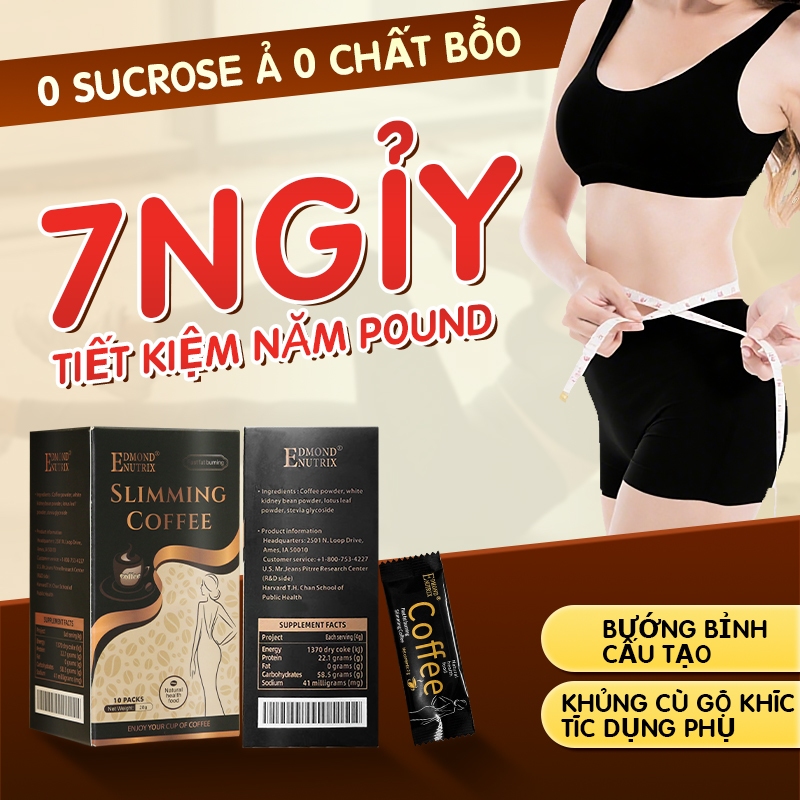 Cà phê giảm cân, rang tự nhiên, hơi đắng, giúp giảm cảm giác thèm ăn, hỗ trợ giảm cân, tiện lợi.