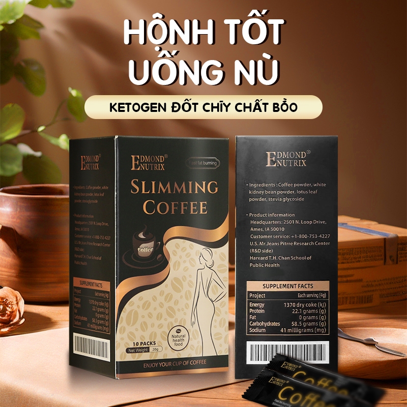 Cà phê giảm cân, rang tự nhiên, hơi đắng, giúp giảm cảm giác thèm ăn, hỗ trợ giảm cân, tiện lợi.