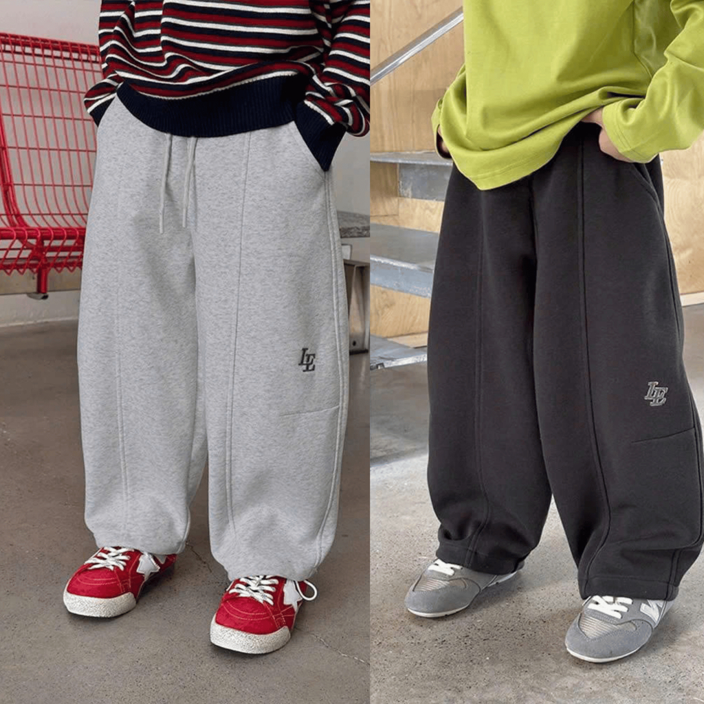 Quần Nỉ Lót Lông cừu cho bé trai "LE", Chất liệu mềm dày ấm, 2 Phong cách BAGGY/BOMBER, Size từ 20-60Kg