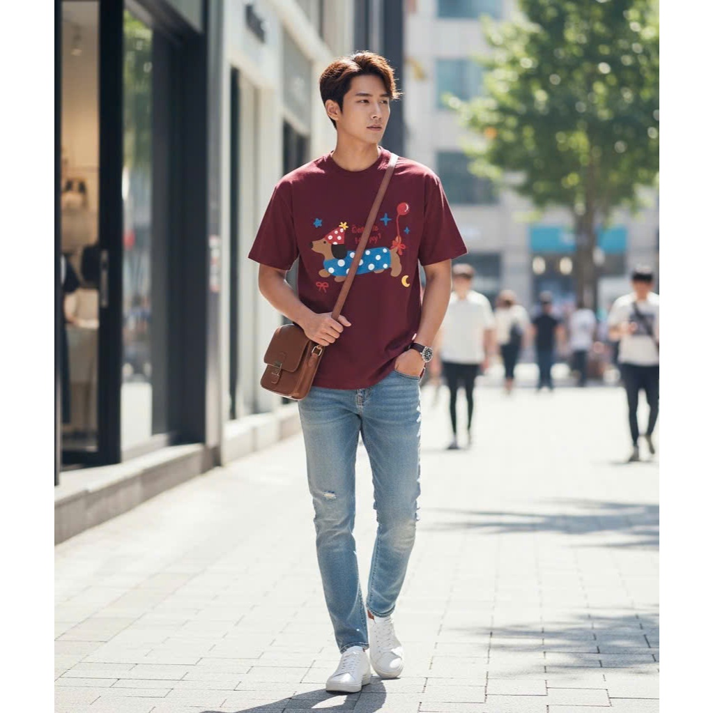 Áo thun Stee Cổ tròn PUPPY JOY Localbrand ICVCVNI Unisex Cotton
