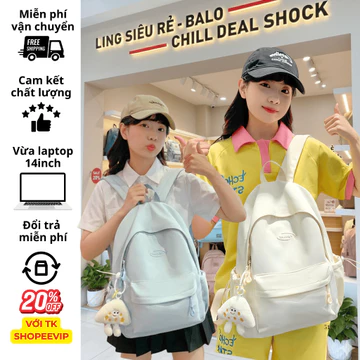 Sẵn💝Balo đi học nữ, cặp sách nữ basic, balo laptop 14inch, balo chống thấm, cặp đi học hàn quốc, balo thời trang SIÊU RẺ