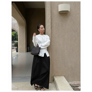 Orré Top / By cor/ Áo Linen tay dài cột eo