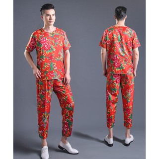 Đồ Bộ Thun Lững Nam Nữ Sét Áo + Quần Thể Thao CON CÔNG PHƯỢNG HOA LÁ CÀNH Tập Gym unisex kL2