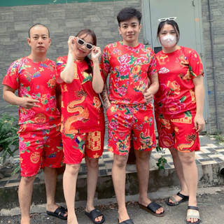 Đồ Bộ Thun Lững Nam Nữ Sét Áo + Quần Thể Thao CON CÔNG PHƯỢNG HOA LÁ CÀNH Tập Gym unisex kL2