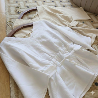 Oval Top /By Cor/ Áo Linen tay liền cột đai eo