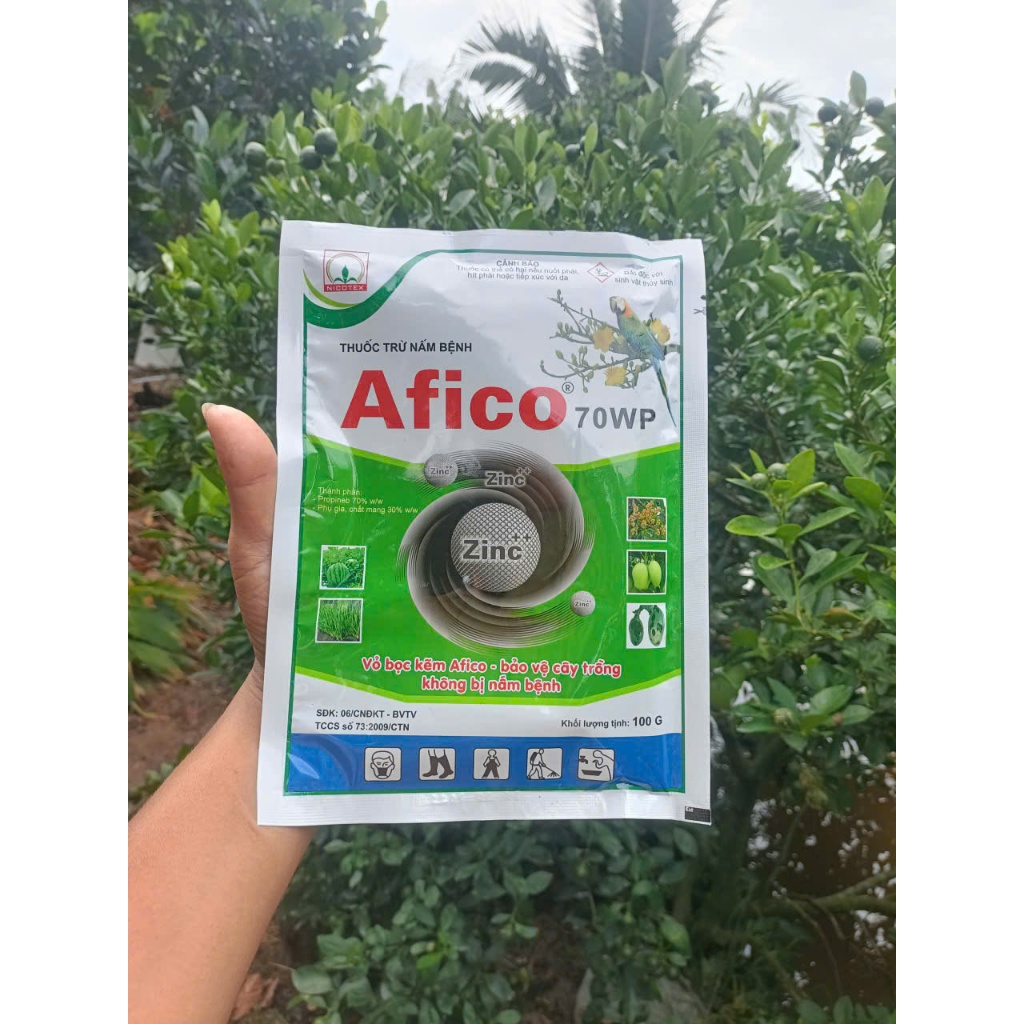 AFICO 70WP 100g - Nicotex Chuyên Xử lý cháy Lá Dừa, Mai vàng, Rẻ Chanh Tắc,Đốm lá, Nấm, Cây Trồng