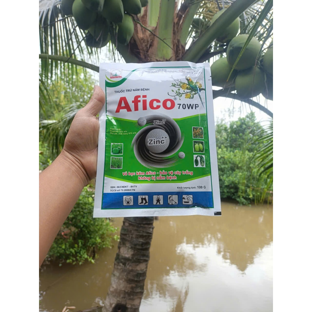 AFICO 70WP 100g - Nicotex Chuyên Xử lý cháy Lá Dừa, Mai vàng, Rẻ Chanh Tắc,Đốm lá, Nấm, Cây Trồng