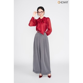 Quần Ống Rộng 𝐂𝐂𝐇𝐀𝐓 Dáng Suông 3 Ly Kiểu Gấp Gấu Chất Liệu Tuytsi Cao Cấp 25QDS2001ST