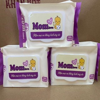Combo 3 Gói khăn ướt Mom Love dùng cho các bé - An toàn, không mùi, không gây kích ứng da
