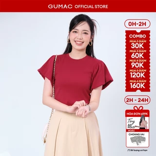 Áo thun kiểu nữ GUMAC thiết kế tay phồng  LATF1105