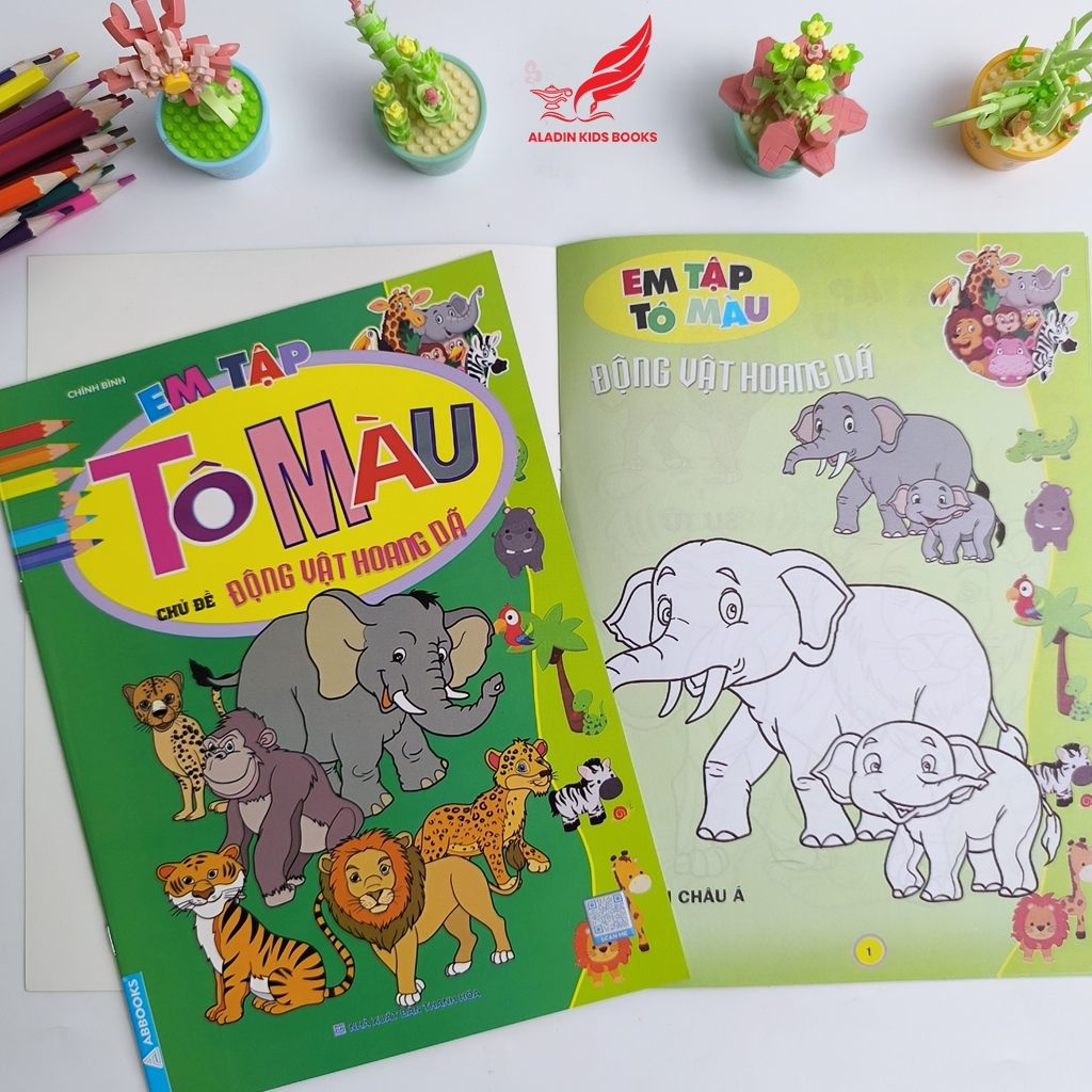 Sách Em Tập Tô Màu (4 Chủ Đề) – Động Vật Nuôi, Hoang Dã, Côn Trùng – Bò Sát, Động Vật Biển